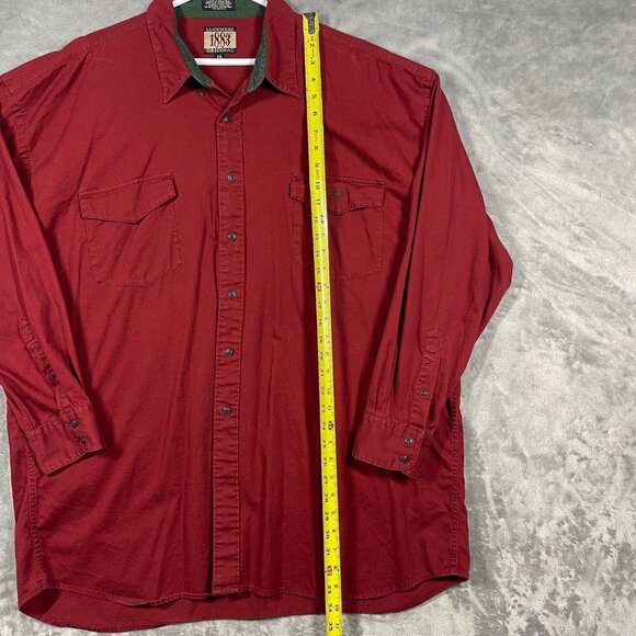 Lucchese 1883 Original Red XXL Long Sleeve Button Cotton Shirt Western Style - Picture 5 of 7
